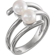 Load image into Gallery viewer, 14K White Freshwater Cultured Pearl Ring