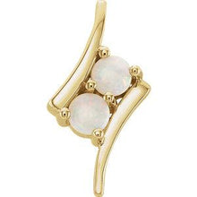 Load image into Gallery viewer, 14K Yellow Opal Two-Stone Pendant