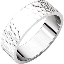 Load image into Gallery viewer, Platinum 6mm Flat Band with Hammer Finish Size 7
