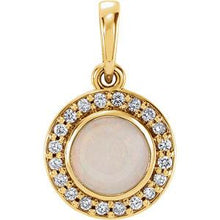 Load image into Gallery viewer, 14K Yellow Opal &amp; 1/10 CTW Diamond Pendant