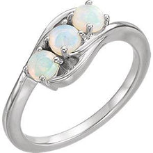 Load image into Gallery viewer, 14K White Opal Three-Stone Ring