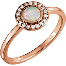 Load image into Gallery viewer, 14K Rose Opal &amp; .08 CTW Diamond Ring
