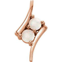 Load image into Gallery viewer, 14K Rose Opal Two-Stone Pendant