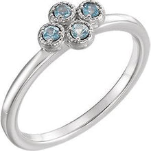 Load image into Gallery viewer, 14K White Aquamarine Ring