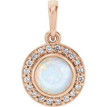 Load image into Gallery viewer, 14K Rose Opal &amp; 1/10 CTW Diamond Pendant