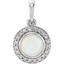 Load image into Gallery viewer, 14K White Opal &amp; 1/10 CTW Diamond Pendant
