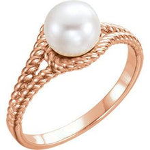 Load image into Gallery viewer, 14K White 5.5-6mm Freshwater Cultured Pearl Ring