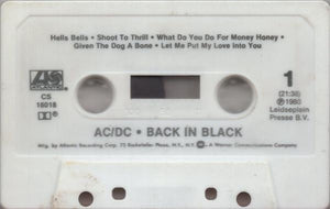 AC/DC Back In Black, Cass, Album, RE, (Very Good Plus (VG+))