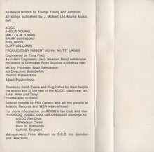 Load image into Gallery viewer, AC/DC Back In Black, Cass, Album, RE, (Very Good Plus (VG+))