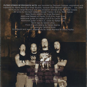 Decrepit Cadaver Putrid Stench Of Psychotic Acts, CD, Album, (Very Good Plus (VG+))