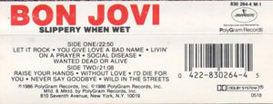 Bon Jovi Slippery When Wet, Cass, Album, (Very Good Plus (VG+))