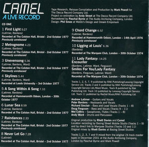 Camel A Live Record, 2xCD, Album, RE, RM, EDC, (Near Mint (NM or M-))