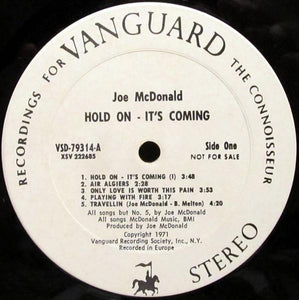 Country Joe McDonald Hold On, It`s Coming, LP, Album, Promo, Pit, (Very Good Plus (VG+))