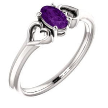 Load image into Gallery viewer, 14K White Amethyst Youth Heart Ring