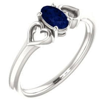 Load image into Gallery viewer, Sterling Silver Imitation Sapphire Youth Heart Ring