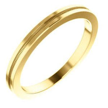 Load image into Gallery viewer, 14K Yellow 2mm Flat Comfort Fit Milgrain Band Size 4.5