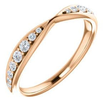 Load image into Gallery viewer, 14K Rose 1/5 CTW Diamond Pinched Contour Band