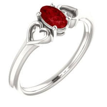 Load image into Gallery viewer, Sterling Silver Imitation Ruby Youth Heart Ring