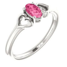 Load image into Gallery viewer, Sterling Silver Imitation Pink Tourmaline Youth Heart Ring
