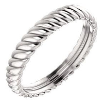 Load image into Gallery viewer, 14K White 3.75mm Thick Rope Band Size 8