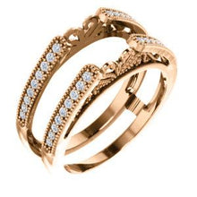 Load image into Gallery viewer, 14K Rose 1/4 CTW Diamond Ring Guard