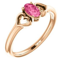 Load image into Gallery viewer, 14K Rose Pink Tourmaline Youth Heart Ring