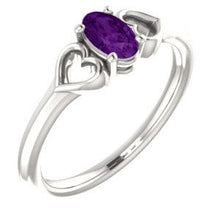 Load image into Gallery viewer, Sterling Silver Amethyst Youth Heart Ring