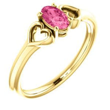 Load image into Gallery viewer, 14K Yellow Pink Tourmaline Youth Heart Ring