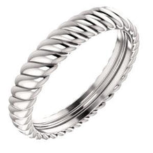Load image into Gallery viewer, 14K White 3.75mm Thick Rope Band Size 6