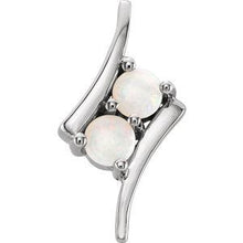 Load image into Gallery viewer, 14K White Opal Two-Stone Pendant