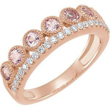 Load image into Gallery viewer, 14K Rose Morganite &amp; 1/5 CTW Diamond Ring