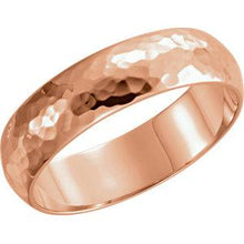 Load image into Gallery viewer, 14K Rose 4mm Half Round Hammer Finish Band Size 4.5