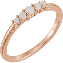 Load image into Gallery viewer, 14K Rose Opal Graduated Five-Stone Ring