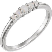 Load image into Gallery viewer, 14K White Opal Graduated Five-Stone Ring