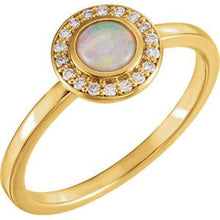 Load image into Gallery viewer, 14K Yellow Opal &amp; .08 CTW Diamond Ring