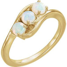 Load image into Gallery viewer, 14K Yellow Opal Three-Stone Ring