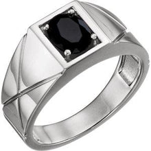 Load image into Gallery viewer, Sterling Silver Onyx Men's Ring