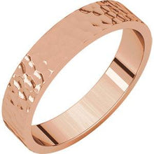 Load image into Gallery viewer, 14K Rose 4mm Flat Band with Hammer Finish Size 6.5